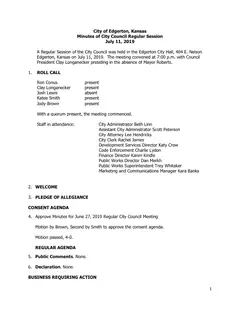 First page of the minutes