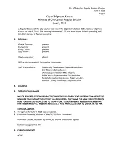 First page of the minutes