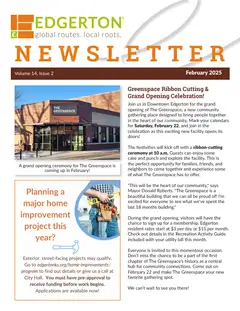First page of February 2025 Newsletter