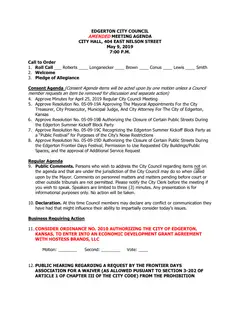 First page of the agenda
