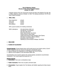 First page of the minutes