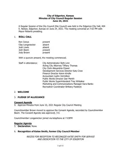 First page of the minutes