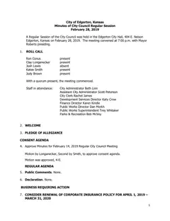 First page of the minutes