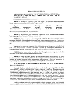 First page of Resolution No. 08-22-19A, the City’s copy