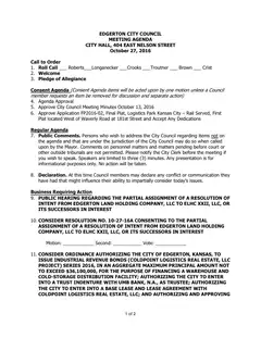 First page of the agenda packet
