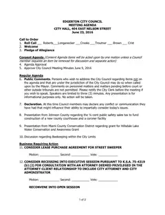 First page of the agenda