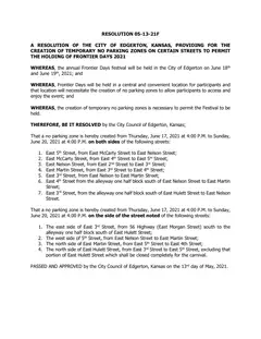 First page of Resolution No. 05-13-21F, the City’s copy