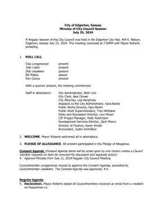 First page of the minutes