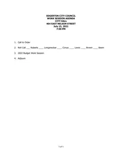 First page of the agenda