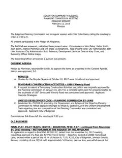 First page of the minutes