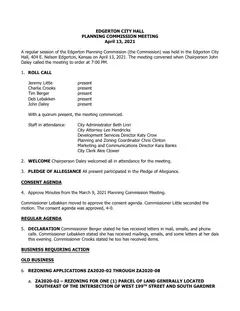 First page of the minutes