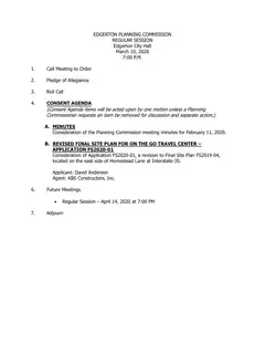 First page of the agenda