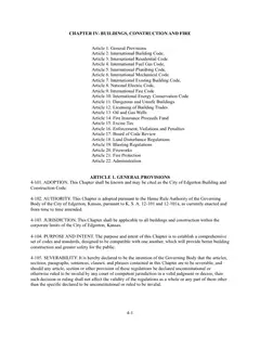 First page of the adopted Chapter IV