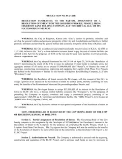 First page of Resolution No. 05-27-21B, the City’s copy