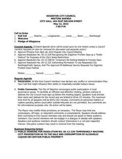 First page of the agenda