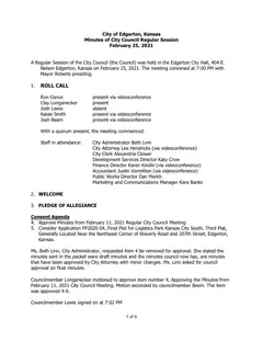 First page of the minutes