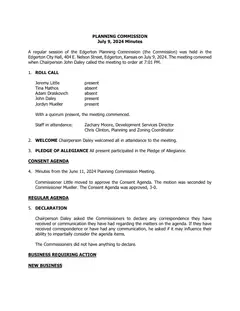 First page of the minutes