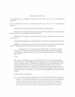 First page of Ordinance No. 1083, the City’s copy
