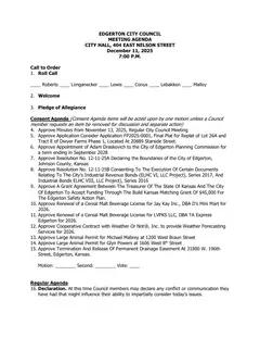 First page of the agenda