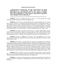 First page of Resolution No. 09-09-21C, the City’s copy