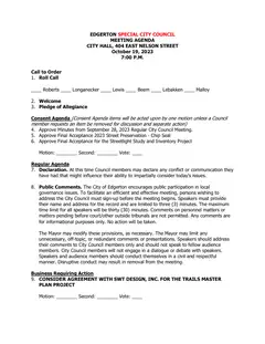 First page of the agenda