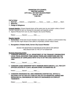 First page of the agenda