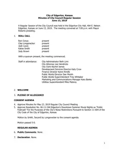 First page of the minutes
