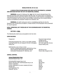 First page of Resolution No. 09-23-21A, the City’s copy