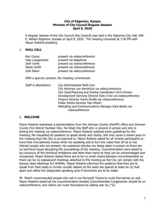 First page of the minutes