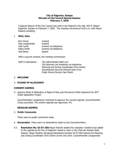 First page of the minutes