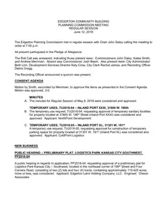 First page of the minutes