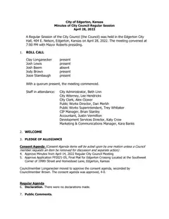 First page of the minutes