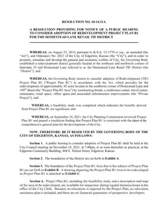 First page of Resolution No. 10-14-21A, the City’s copy