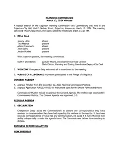 First page of the minutes
