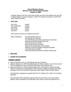 First page of the minutes