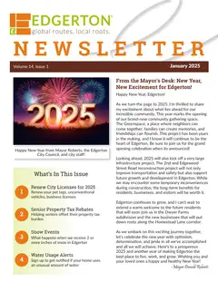 First page of January 2025 Newsletter