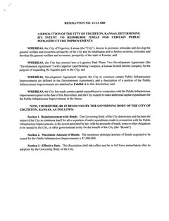 First page of Resolution No. 12-13-18D, the City’s copy