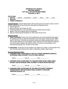 First page of the council packet
