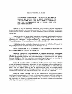 First page of Resolution No. 05-28-20B, the City’s copy