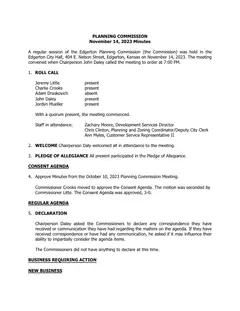 First page of the minutes