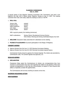 First page of the minutes
