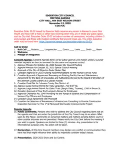 First page of the agenda packet