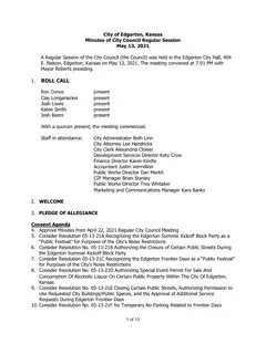 First page of the minutes