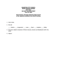 First page of the agenda