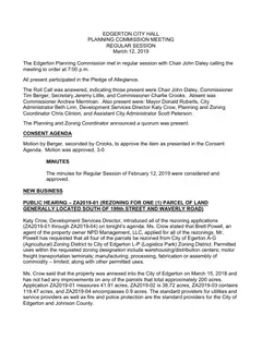 First page of the minutes