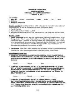 First page of the agenda