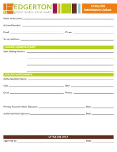 First page of Utility Bill Information Change