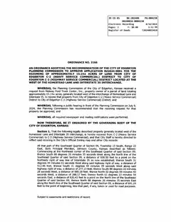First page of Ordinance No. 2166, the City’s copy