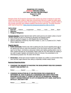 First page of the agenda