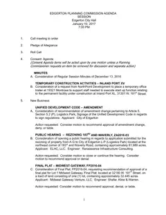 First page of the agenda packet a